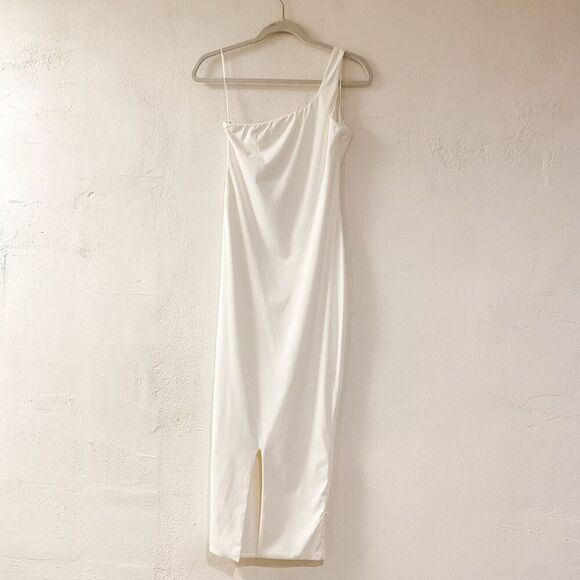 Because of Alice BOA Asymmetric Midi Dress in White Medium NWT - Picture 2 of 8